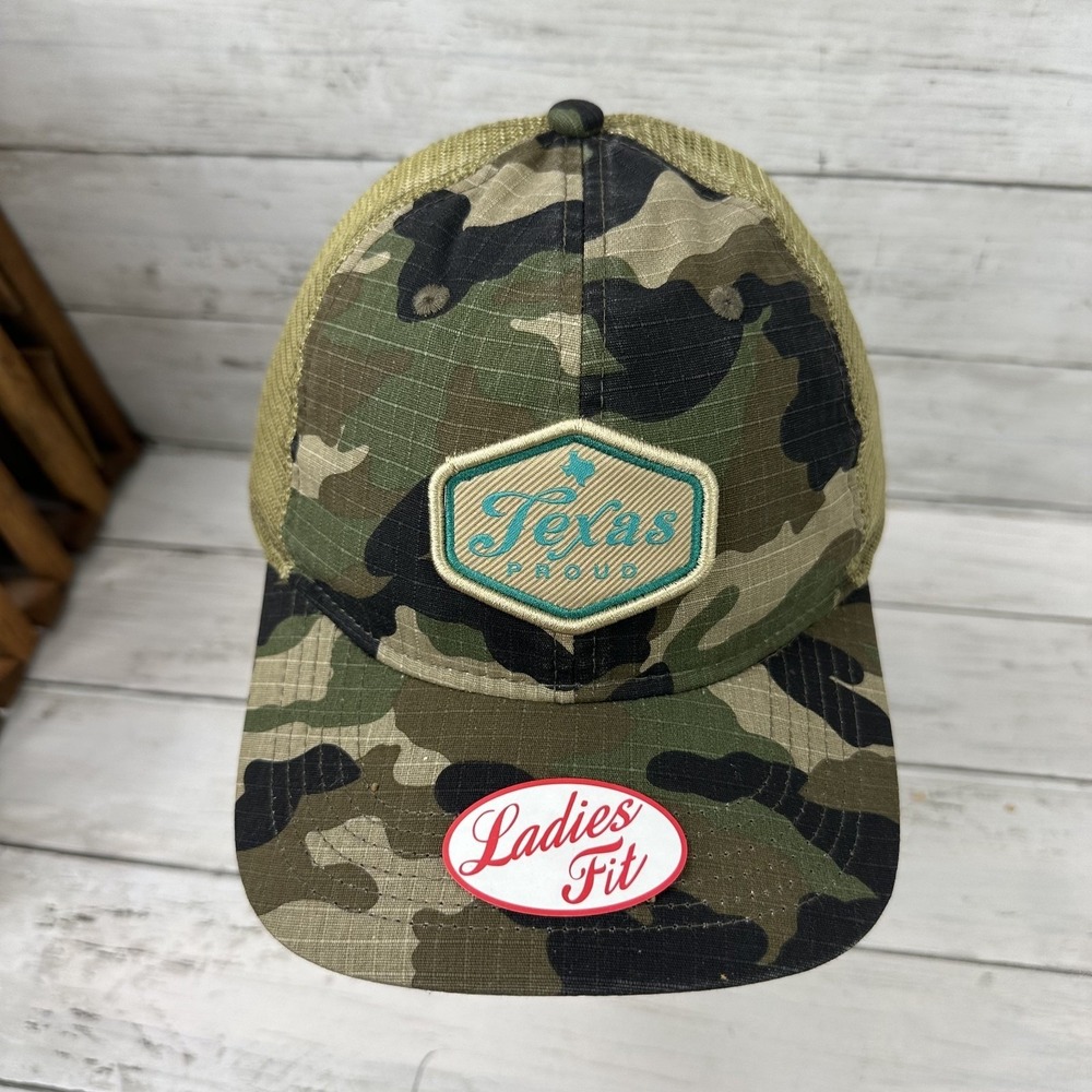 Texas Proud Womens Snapback Trucker Camo Hat TX NWT